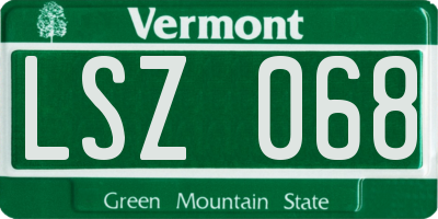 VT license plate LSZ068