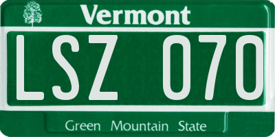 VT license plate LSZ070
