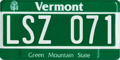VT license plate LSZ071