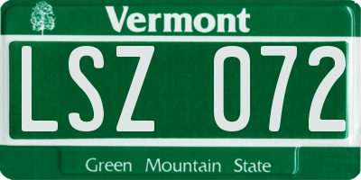 VT license plate LSZ072