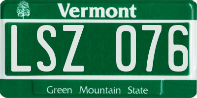 VT license plate LSZ076