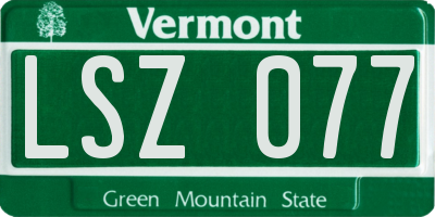 VT license plate LSZ077