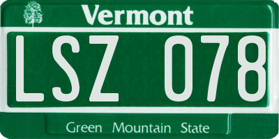 VT license plate LSZ078