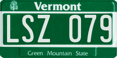 VT license plate LSZ079
