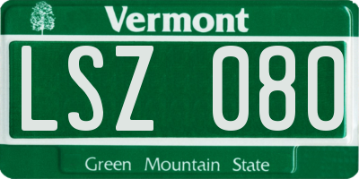 VT license plate LSZ080