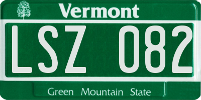 VT license plate LSZ082