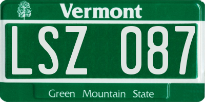 VT license plate LSZ087