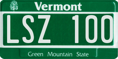 VT license plate LSZ100