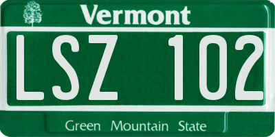 VT license plate LSZ102