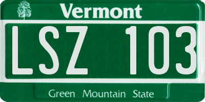 VT license plate LSZ103