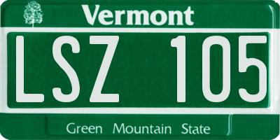 VT license plate LSZ105