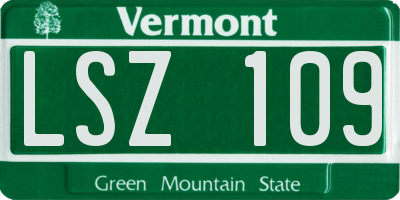 VT license plate LSZ109