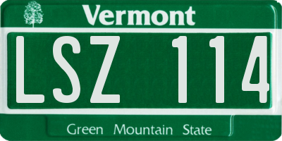 VT license plate LSZ114