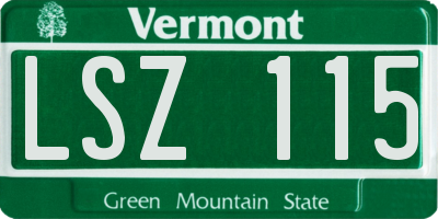 VT license plate LSZ115