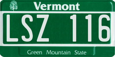 VT license plate LSZ116