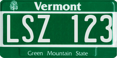 VT license plate LSZ123