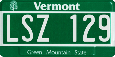 VT license plate LSZ129