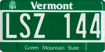 VT license plate LSZ144