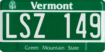 VT license plate LSZ149