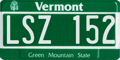 VT license plate LSZ152