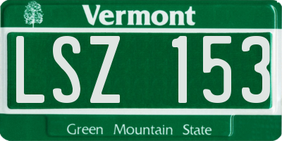 VT license plate LSZ153