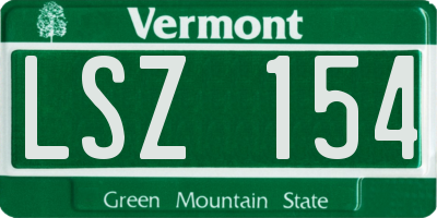 VT license plate LSZ154
