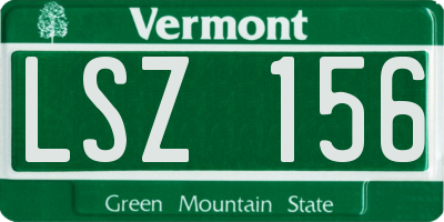 VT license plate LSZ156