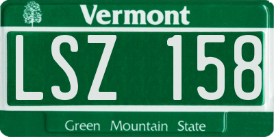 VT license plate LSZ158