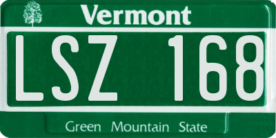 VT license plate LSZ168
