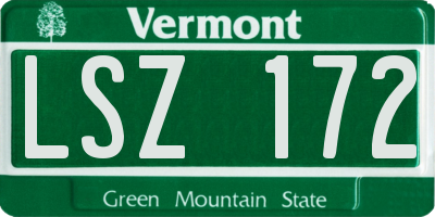 VT license plate LSZ172