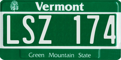 VT license plate LSZ174