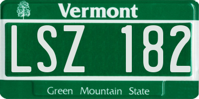 VT license plate LSZ182