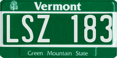 VT license plate LSZ183