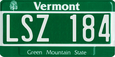 VT license plate LSZ184