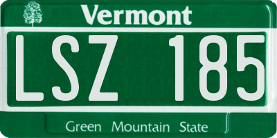 VT license plate LSZ185
