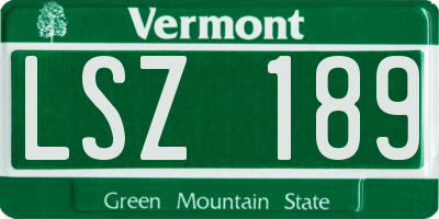 VT license plate LSZ189