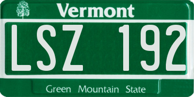 VT license plate LSZ192