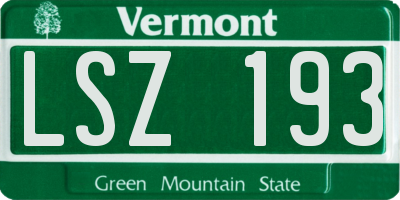 VT license plate LSZ193