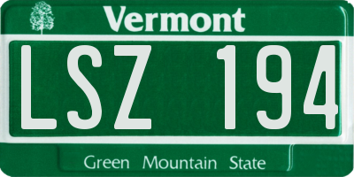 VT license plate LSZ194