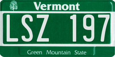 VT license plate LSZ197