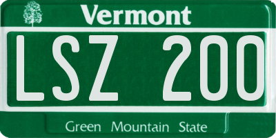 VT license plate LSZ200