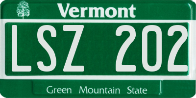 VT license plate LSZ202