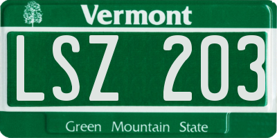 VT license plate LSZ203
