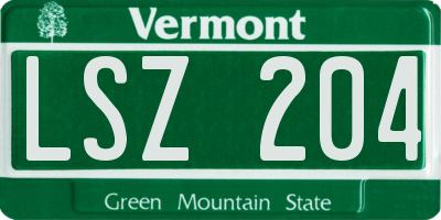 VT license plate LSZ204