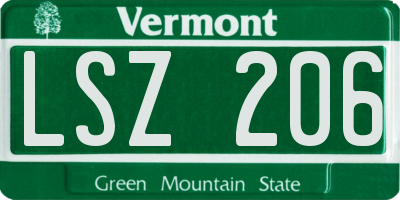 VT license plate LSZ206