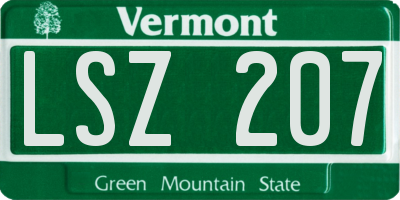 VT license plate LSZ207