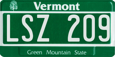 VT license plate LSZ209