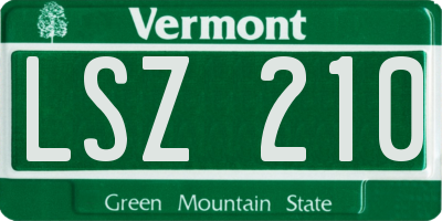 VT license plate LSZ210