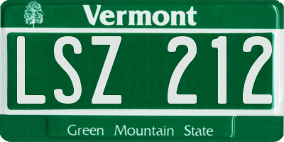 VT license plate LSZ212