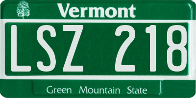 VT license plate LSZ218